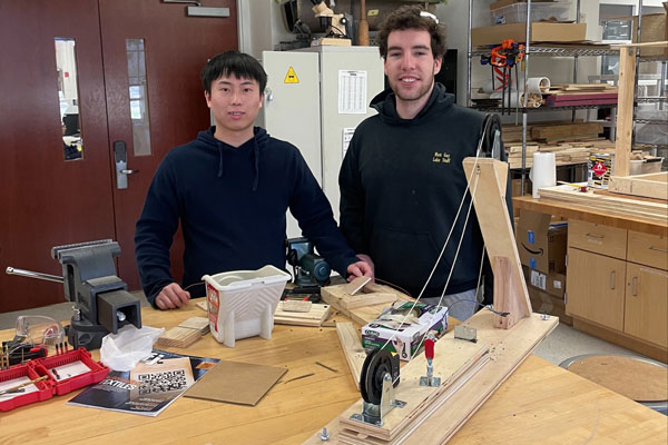 For their project, mechanical engineering students Penghui Huang and Matthew Guy aim to reduce slip-and-fall injuries with an innovative crosswalk paint.